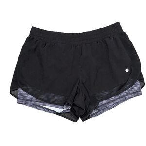 Avia Black‎ and Gray Layered Athletic Shorts Size L